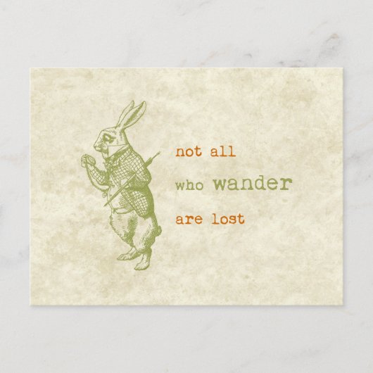 White Rabbit, Alice in Wonderland Briefkaart (Voorkant)
