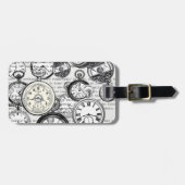 White Rabbit Alice in Wonderland Clocks Bagagelabel (Voorkant horizontaal)