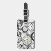 White Rabbit Alice in Wonderland Clocks Bagagelabel (Voorkant verticaal)