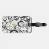 White Rabbit Alice in Wonderland Clocks Bagagelabel (Achterkant horizontaal)