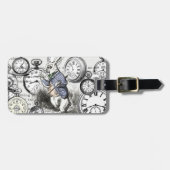 White Rabbit Alice in Wonderland Clocks Bagagelabel (Voorkant horizontaal)