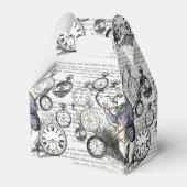 White Rabbit Alice in Wonderland Clocks Bedankdoosjes (Achterkant)