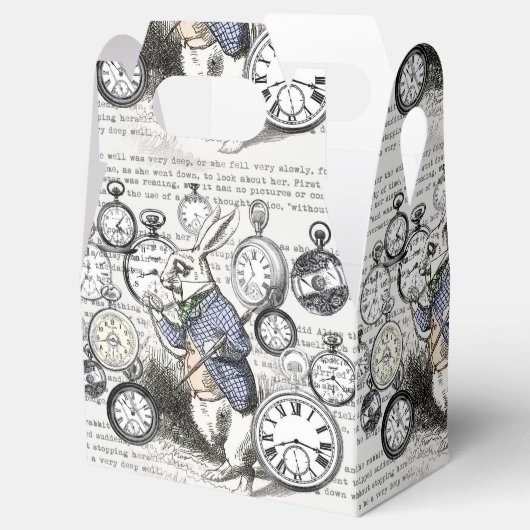 White Rabbit Alice in Wonderland Clocks Bedankdoosjes (Geopend)