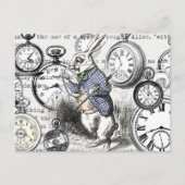 White Rabbit Alice in Wonderland Clocks Briefkaart (Voorkant)