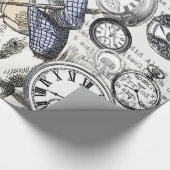 White Rabbit Alice in Wonderland Clocks Cadeaupapier (Hoek)