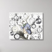 White Rabbit Alice in Wonderland Clocks Canvas Afdruk (Voorkant)