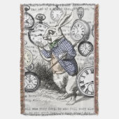 White Rabbit Alice in Wonderland Clocks Deken (Voorkant Verticaal)