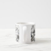 White Rabbit Alice in Wonderland Clocks Espresso Kop (Achterkant)