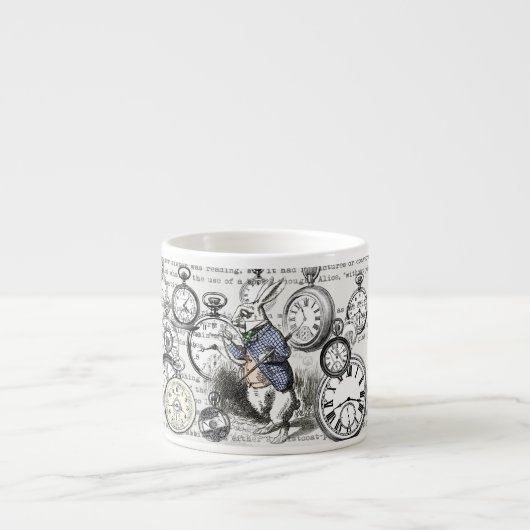 White Rabbit Alice in Wonderland Clocks Espresso Kop (Voorkant)