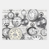 White Rabbit Alice in Wonderland Clocks Inpakpapier Vel (Voorkant 3)