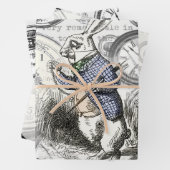 White Rabbit Alice in Wonderland Clocks Inpakpapier Vel (In situ)