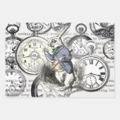 White Rabbit Alice in Wonderland Clocks Inpakpapier Vel (Voorkant)