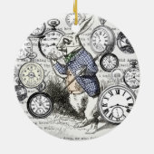 White Rabbit Alice in Wonderland Clocks Keramisch Ornament (Achterkant)