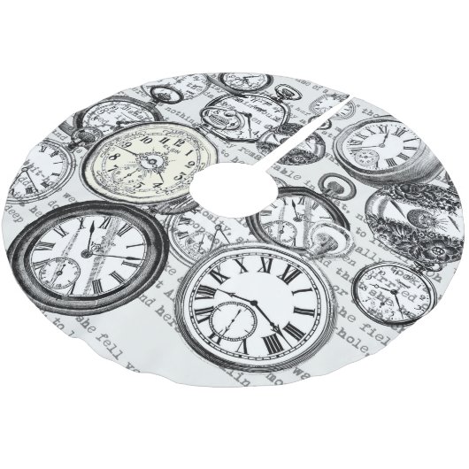 White Rabbit Alice in Wonderland Clocks Kerstboom Rok (Gekanteld)