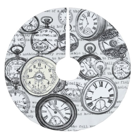 White Rabbit Alice in Wonderland Clocks Kerstboom Rok (Voorkant)