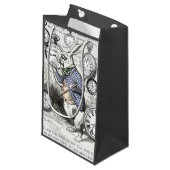 White Rabbit Alice in Wonderland Clocks Klein Cadeauzakje (Voorkant Gekanteld)