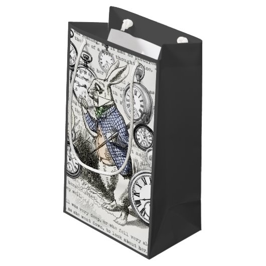 White Rabbit Alice in Wonderland Clocks Klein Cadeauzakje (Achterkant Gekanteld)