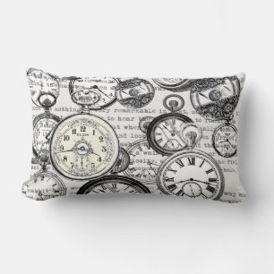 White Rabbit Alice in Wonderland Clocks Kussen