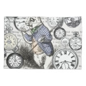 White Rabbit Alice in Wonderland Clocks Kussensloop (Achterkant)
