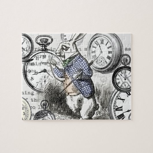 White Rabbit Alice in Wonderland Clocks Legpuzzel (Horizontaal)