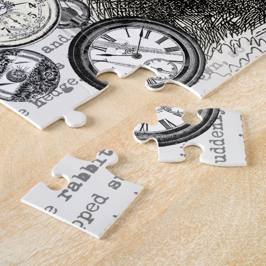 White Rabbit Alice in Wonderland Clocks Legpuzzel (Zijkant)