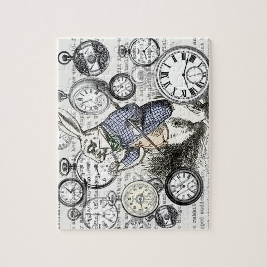 White Rabbit Alice in Wonderland Clocks Legpuzzel (Verticaal)