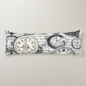 White Rabbit Alice in Wonderland Clocks Lichaamskussen (Voorkant)