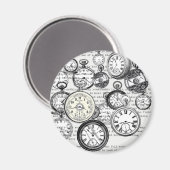 White Rabbit Alice in Wonderland Clocks Magneet (Voorkant / Achterkant)