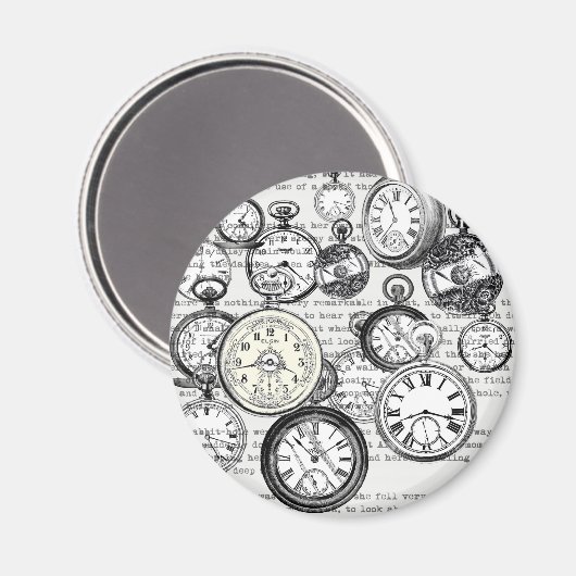 White Rabbit Alice in Wonderland Clocks Magneet (Voorkant / Achterkant)