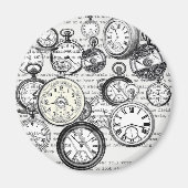 White Rabbit Alice in Wonderland Clocks Magneet (Voorkant)