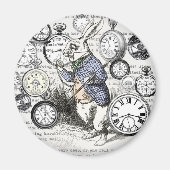 White Rabbit Alice in Wonderland Clocks Magneet (Voorkant)
