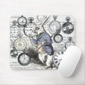 White Rabbit Alice in Wonderland Clocks Muismat (Met muis)