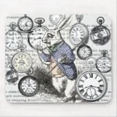 White Rabbit Alice in Wonderland Clocks Muismat (Voorkant)