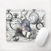White Rabbit Alice in Wonderland Clocks Muismat (Met muis)