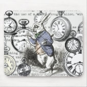 White Rabbit Alice in Wonderland Clocks Muismat (Voorkant)