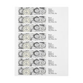 White Rabbit Alice in Wonderland Clocks Omwikkelbaar Adreslabel (Vel)