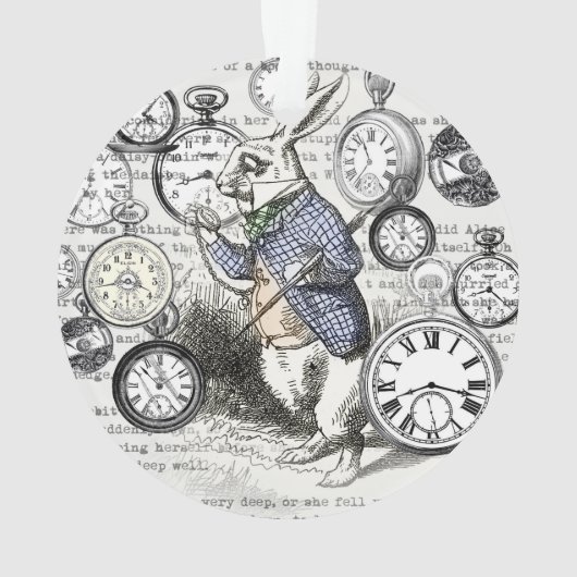 White Rabbit Alice in Wonderland Clocks Ornament (achterkant)
