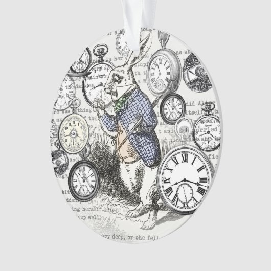 White Rabbit Alice in Wonderland Clocks Ornament (voorkant)