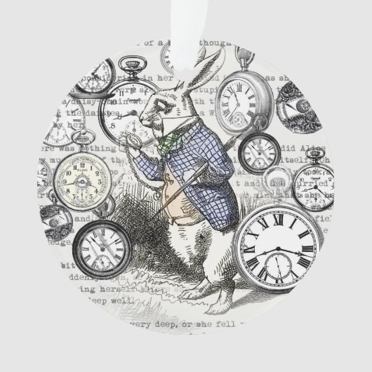 White Rabbit Alice in Wonderland Clocks Ornament (voorkant)