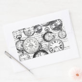 White Rabbit Alice in Wonderland Clocks Rechthoekige Sticker (Envelop)