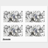 White Rabbit Alice in Wonderland Clocks Rechthoekige Sticker (Vel)
