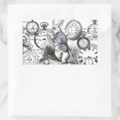 White Rabbit Alice in Wonderland Clocks Rechthoekige Sticker (Tas)