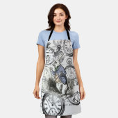 White Rabbit Alice in Wonderland Clocks Schort (Gedragen)