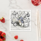 White Rabbit Alice in Wonderland Clocks Servetten (Insitu)