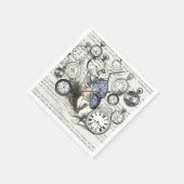 White Rabbit Alice in Wonderland Clocks Servetten (Hoek)