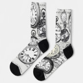 White Rabbit Alice in Wonderland Clocks Sokken (Links)