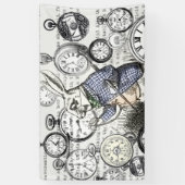 White Rabbit Alice in Wonderland Clocks Spandoek (Verticaal)