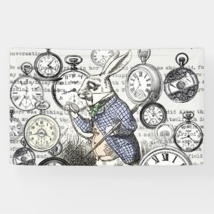 White Rabbit Alice in Wonderland Clocks Spandoek