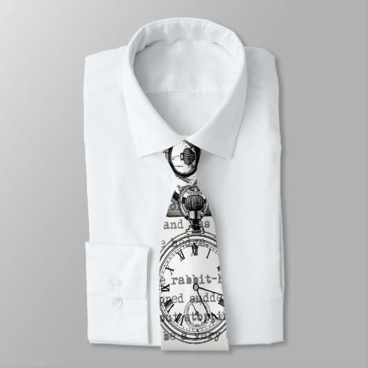 White Rabbit Alice in Wonderland Clocks Stropdas (Gebonden)