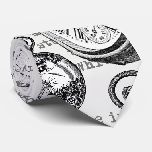 White Rabbit Alice in Wonderland Clocks Stropdas (Opgerold)